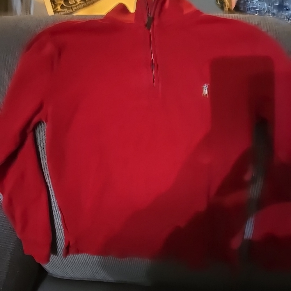 Polo Ralph Lauren Red Zip-Up Sweater
